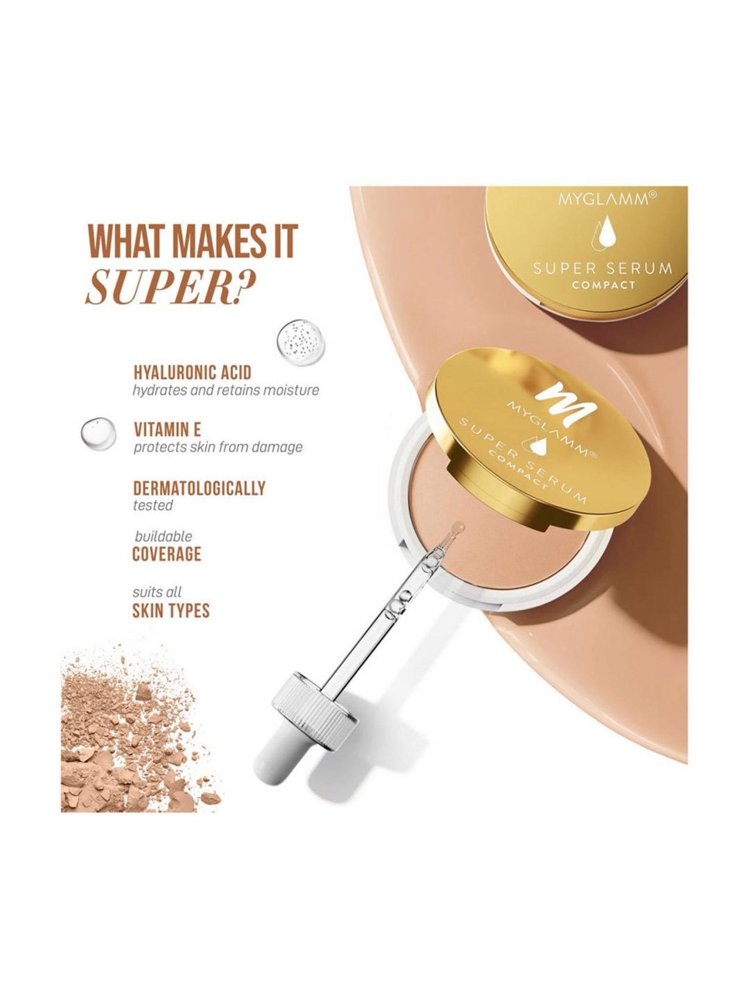 Glam21 HD Oil Control Compact Powder 03 Chestnut - 20 gm