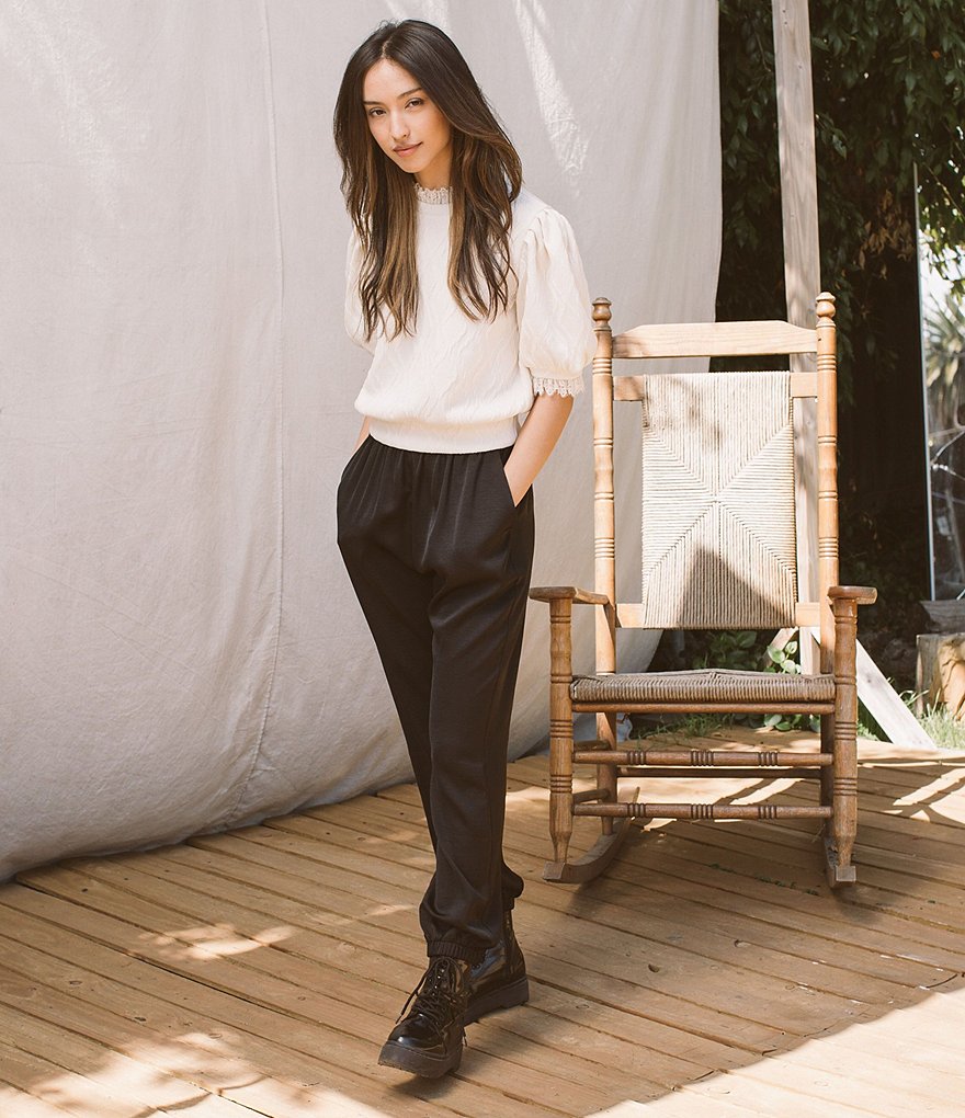 Shabby Chic Sunset Skinny Leg Side Seam Pocket Joggers