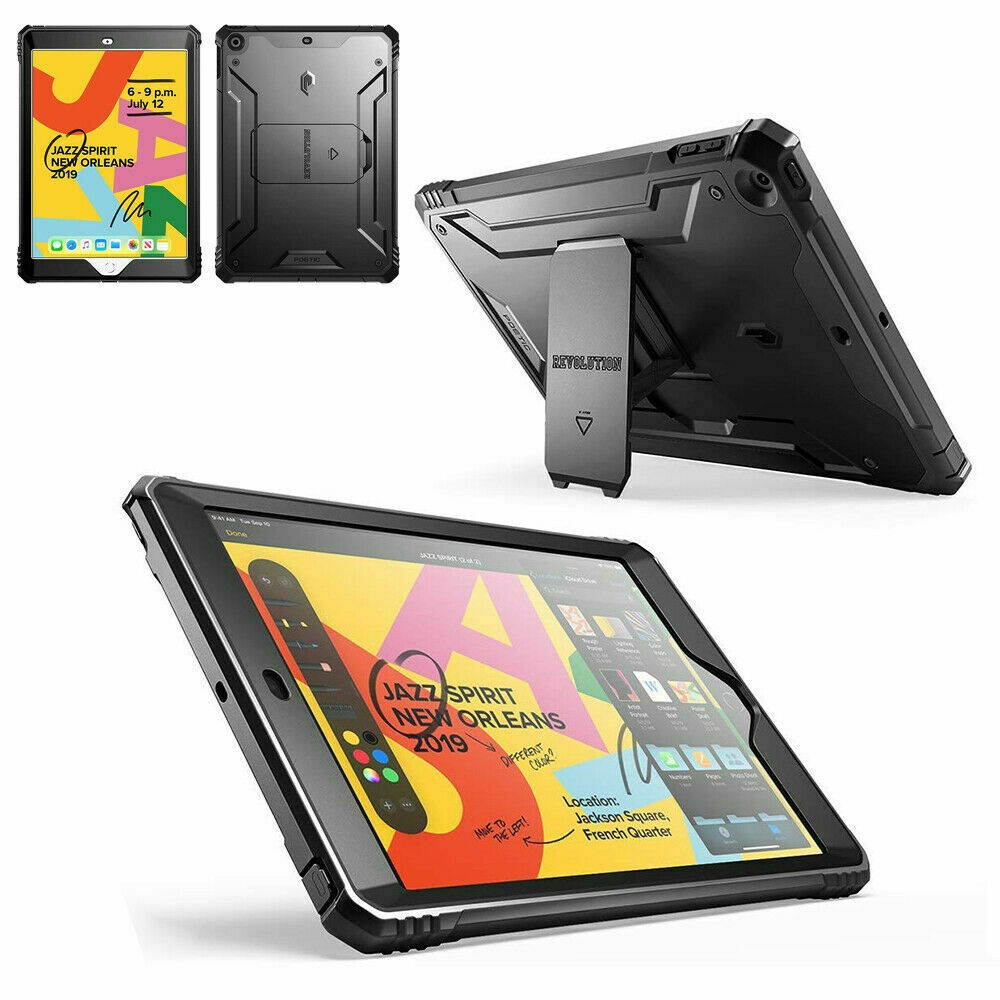 Case For Apple iPad 10.2 (2020&2019) Tablet With Kickstand Cover Black