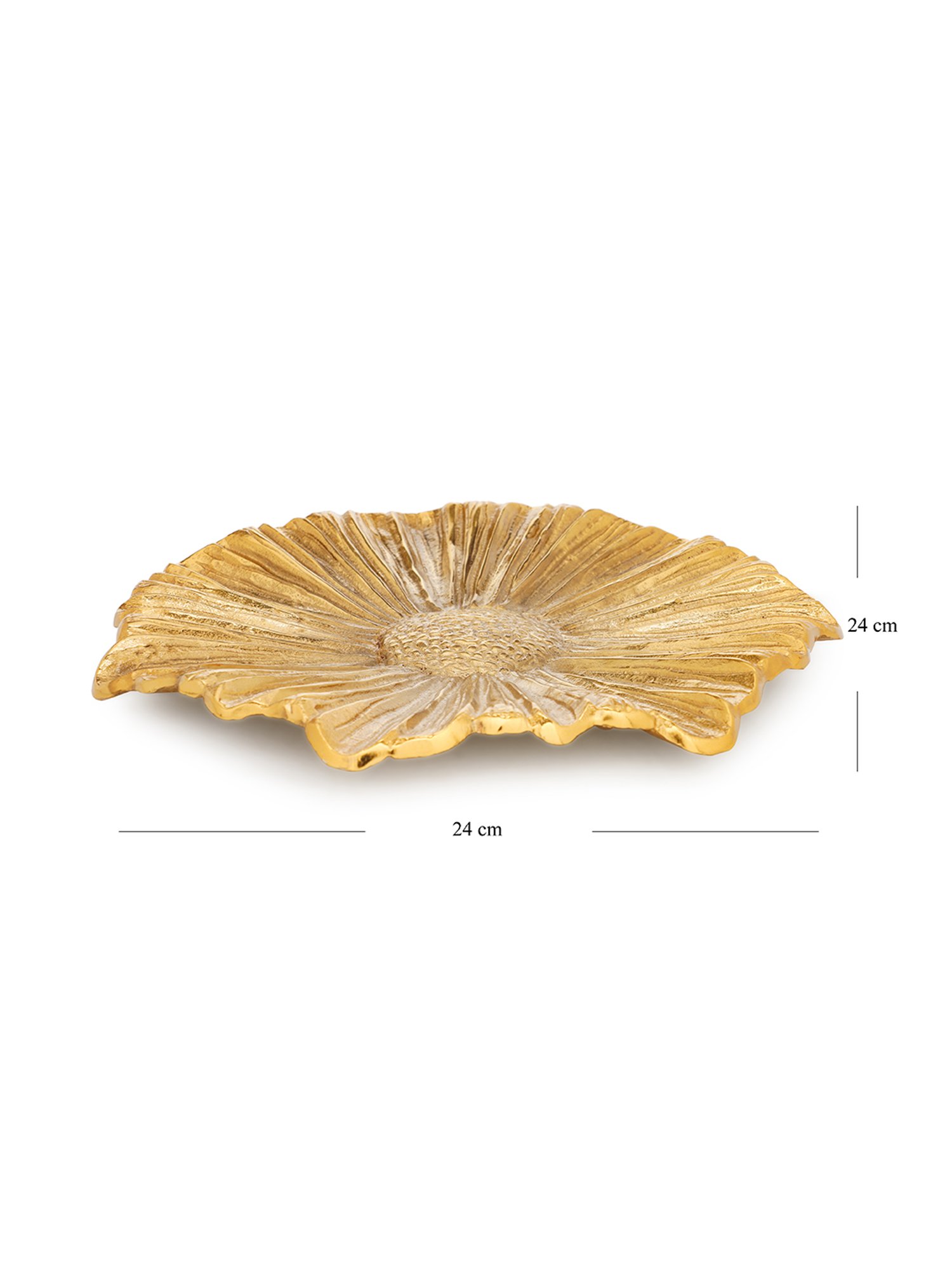 Pure Home and Living Gold Aluminium Textured Decorative Platters