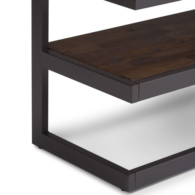 66" Cecilia Solid Acacia Wood Low TV Stand Rustic Natural Aged Brown - WyndenHall