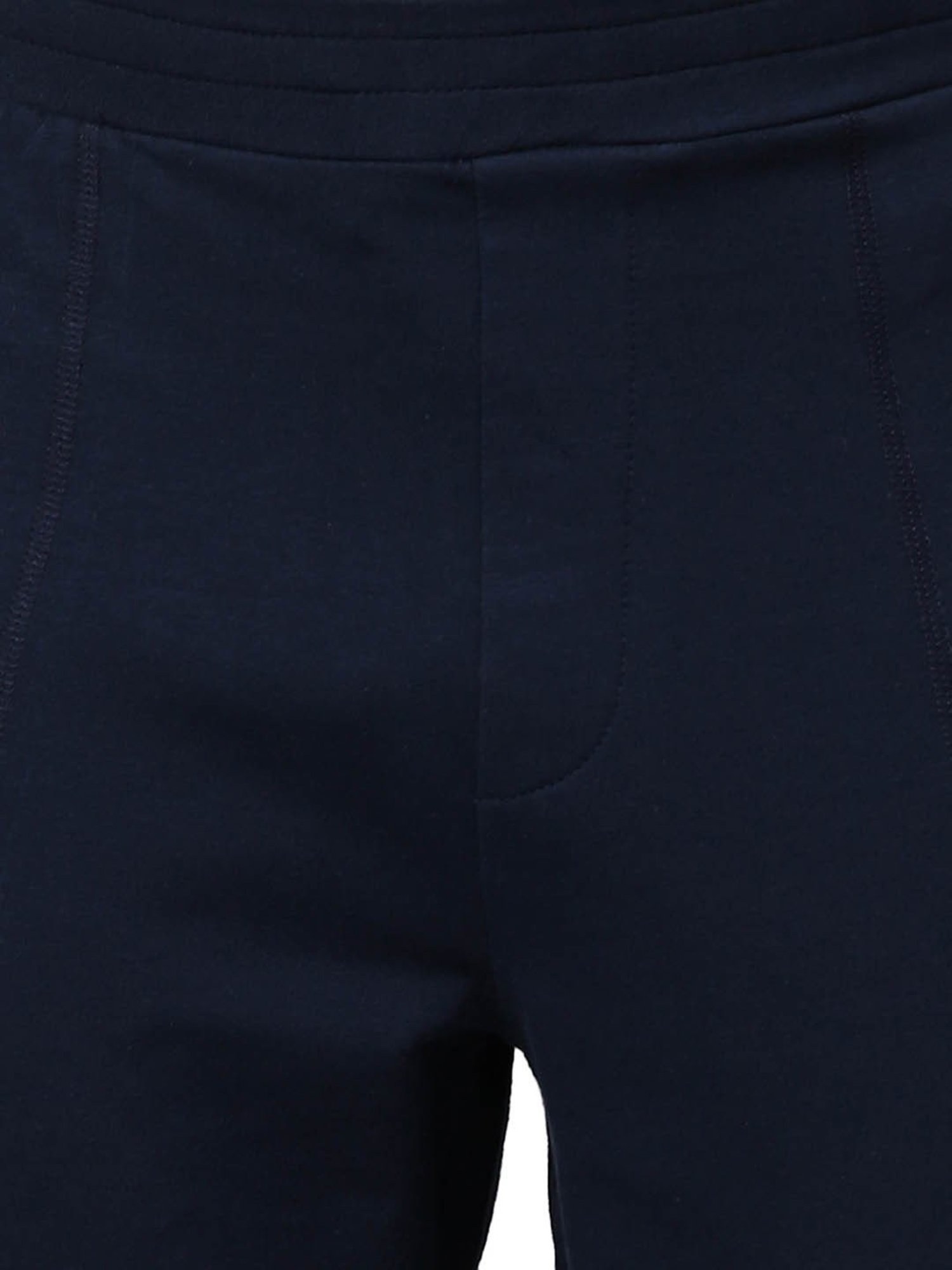 Slowave Navy Cotton Regular Fit Joggers