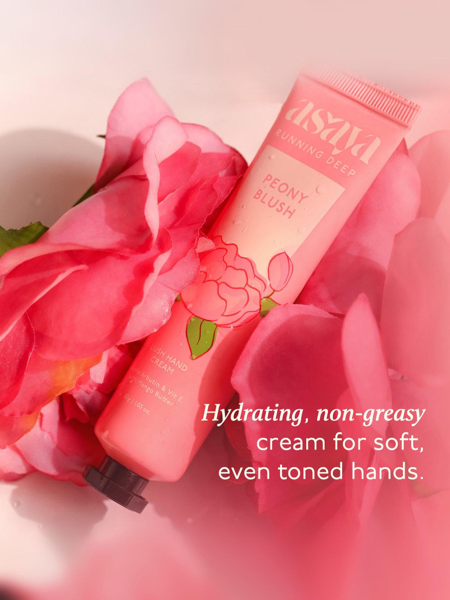 Asaya Bed of Roses, Magnolia Bloom & Peony Blush Lush Hand Cream - Pack of 3