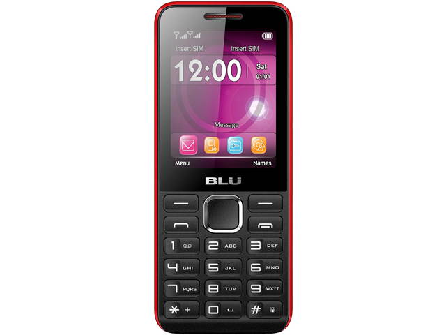 Blu Tank II TI93 2G Unlocked GSM Dual-SIM Cell Phone 2.4" Black/Blue 24MB 32MB RAM