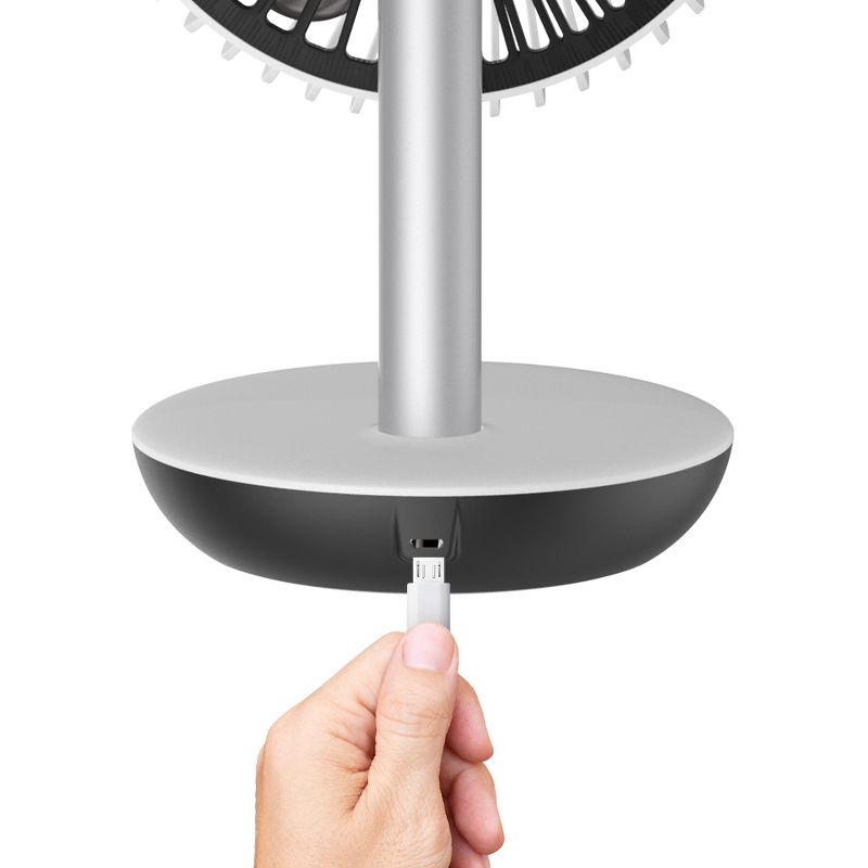 Geek Aire GF5 Rechargeable Oscillating Personal Portable Mini Small Silent Operation Table Desk Fan, White