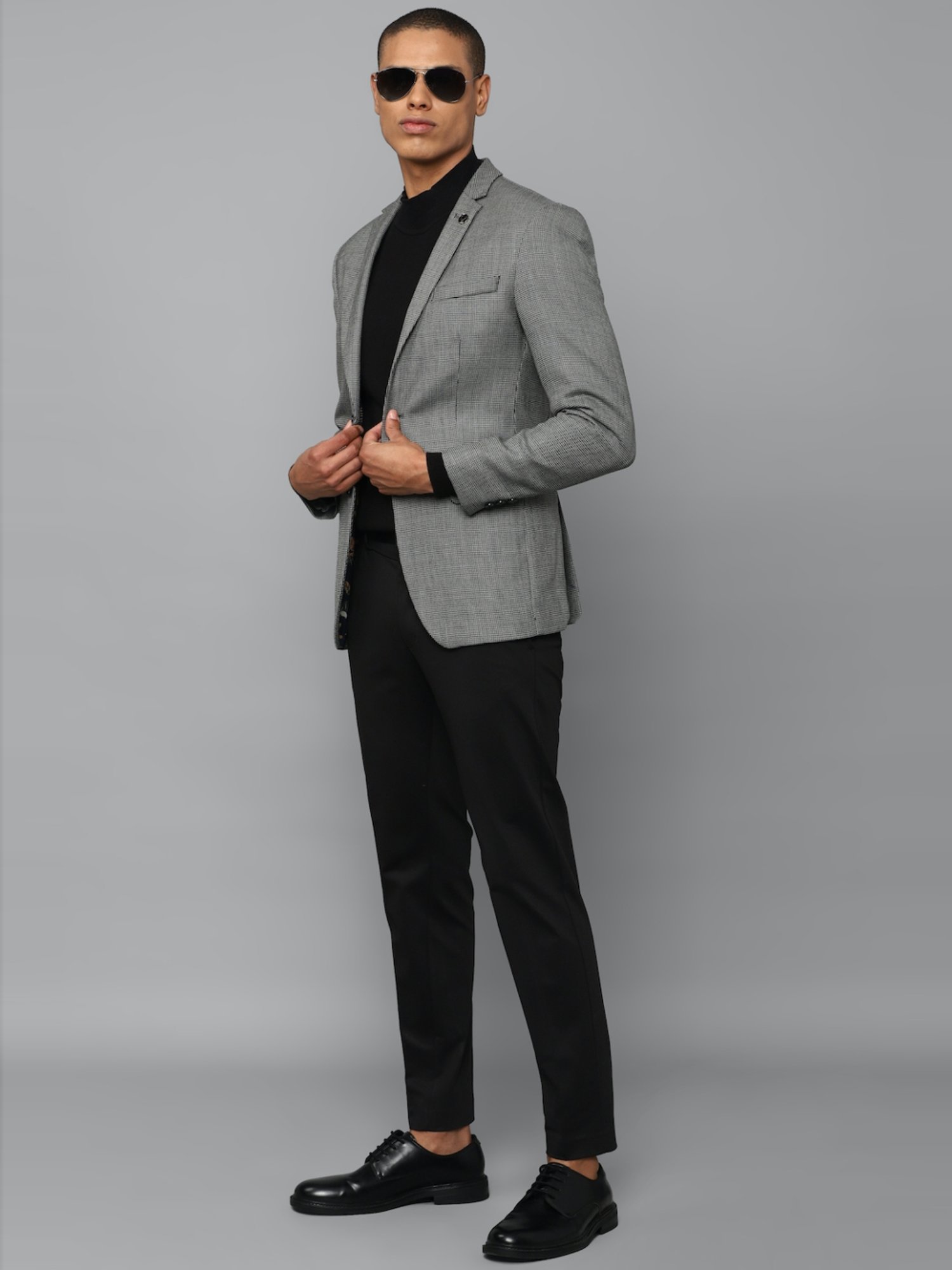 Louis Philippe Light Blue Regular Fit Blazer