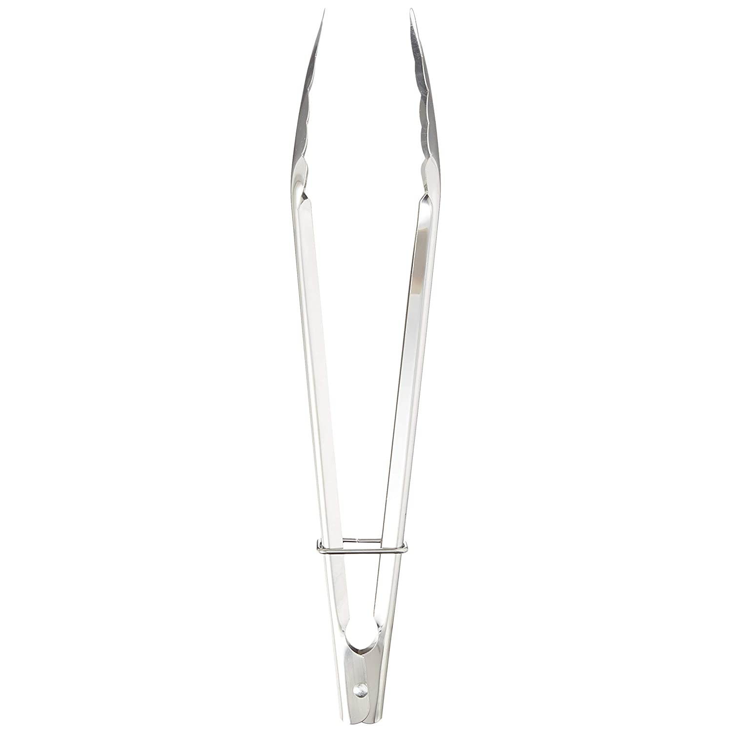 Chef Craft 20240-3PK Set of 3 Stainless Steel Clam Shell Food Service Tongs with Sliding Rings. Quality Construction, Dishwasher Safe, Silver