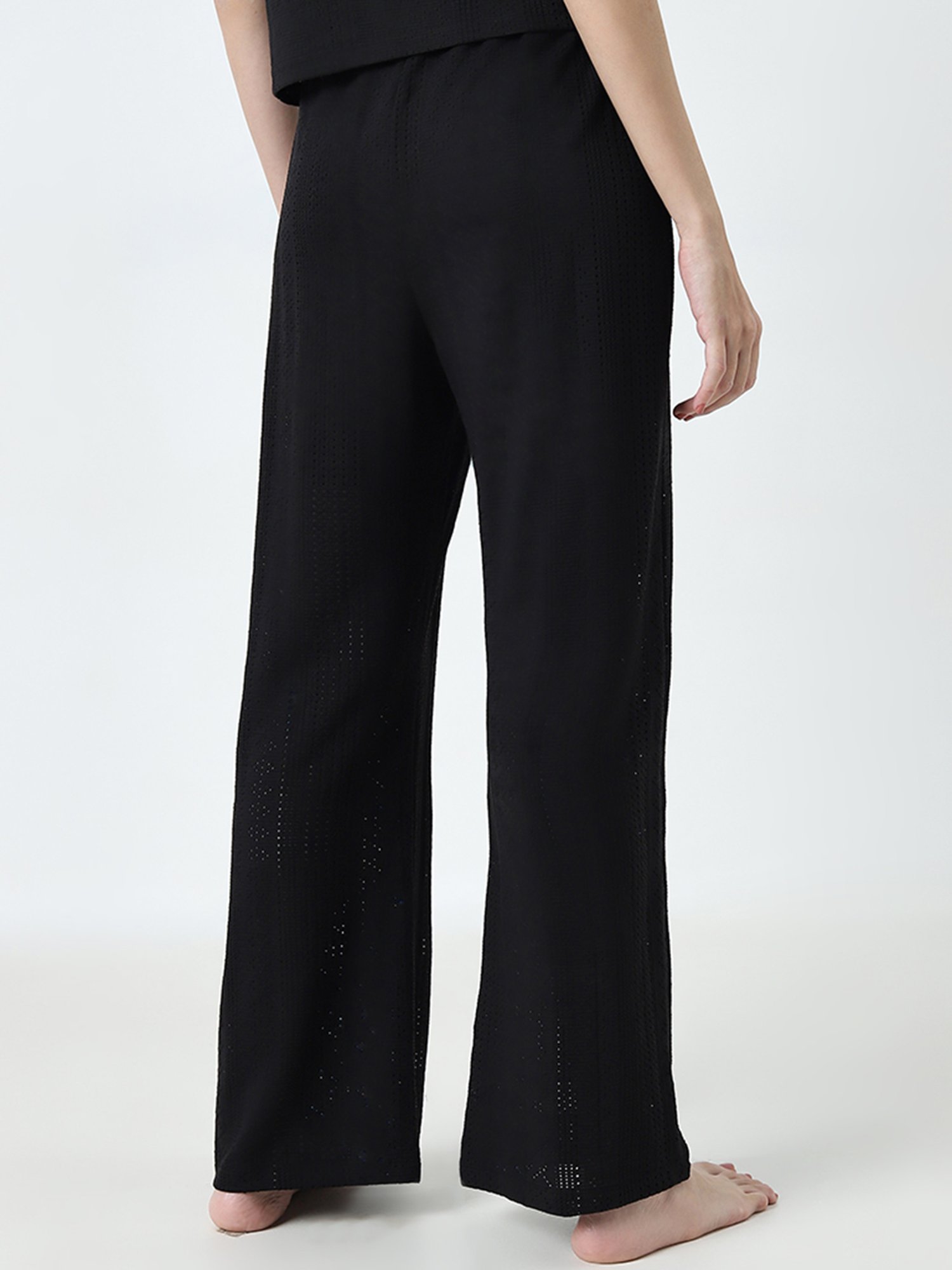 Superstar by Westside Black Embroidered High-Rise Pants