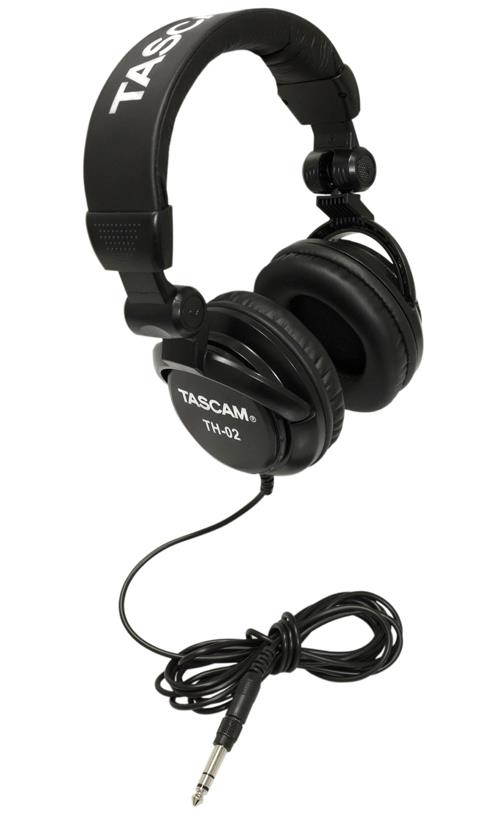 TASCAM TH-02B Foldable Recording Mixing Home Studio Headphones - Black (2 Pair)