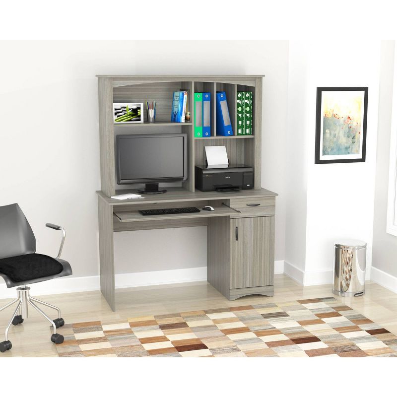 Workstation with Hutch Gray - Inval