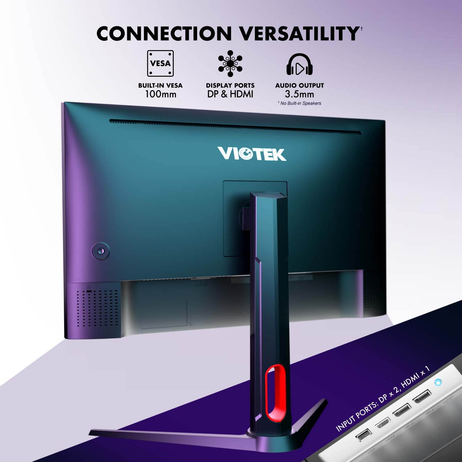 VIOTEK GFI27DBXA 27 Inch 180Hz QHD 1440p 1ms Gaming Monitor with HDR, G-SYNC / FreeSync Compatible, HDMI 2.0, DisplayPort 1.4, VESA, 141% sRGB & over 1 Billion Colors &ndash; 3 Years Zero Dead Pixels