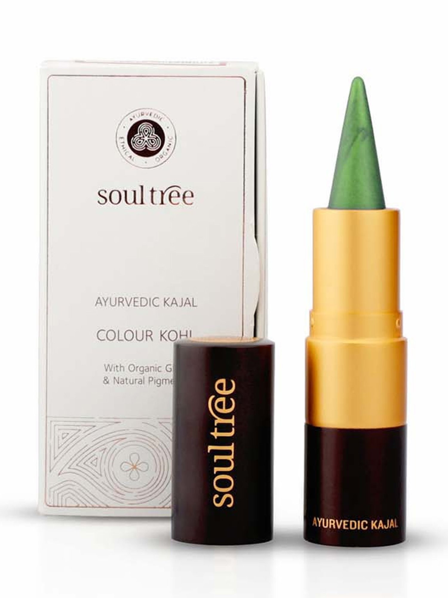 SoulTree Ayurvedic Kajal - Fern Green - 3 gm | Organic Kajal