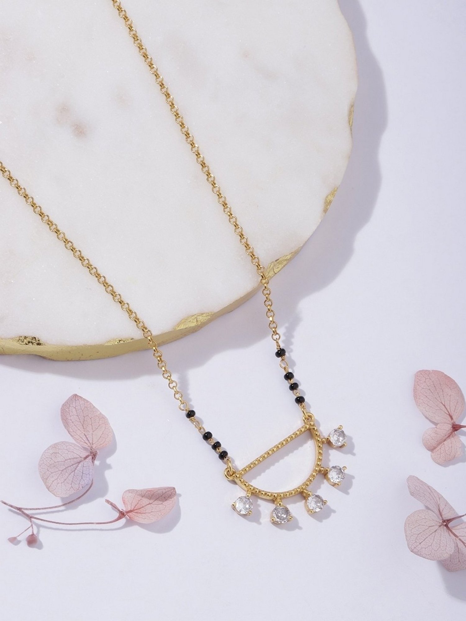 March by FableStreet 92.5 Sterling Silver Floral Mangalsutra for Women