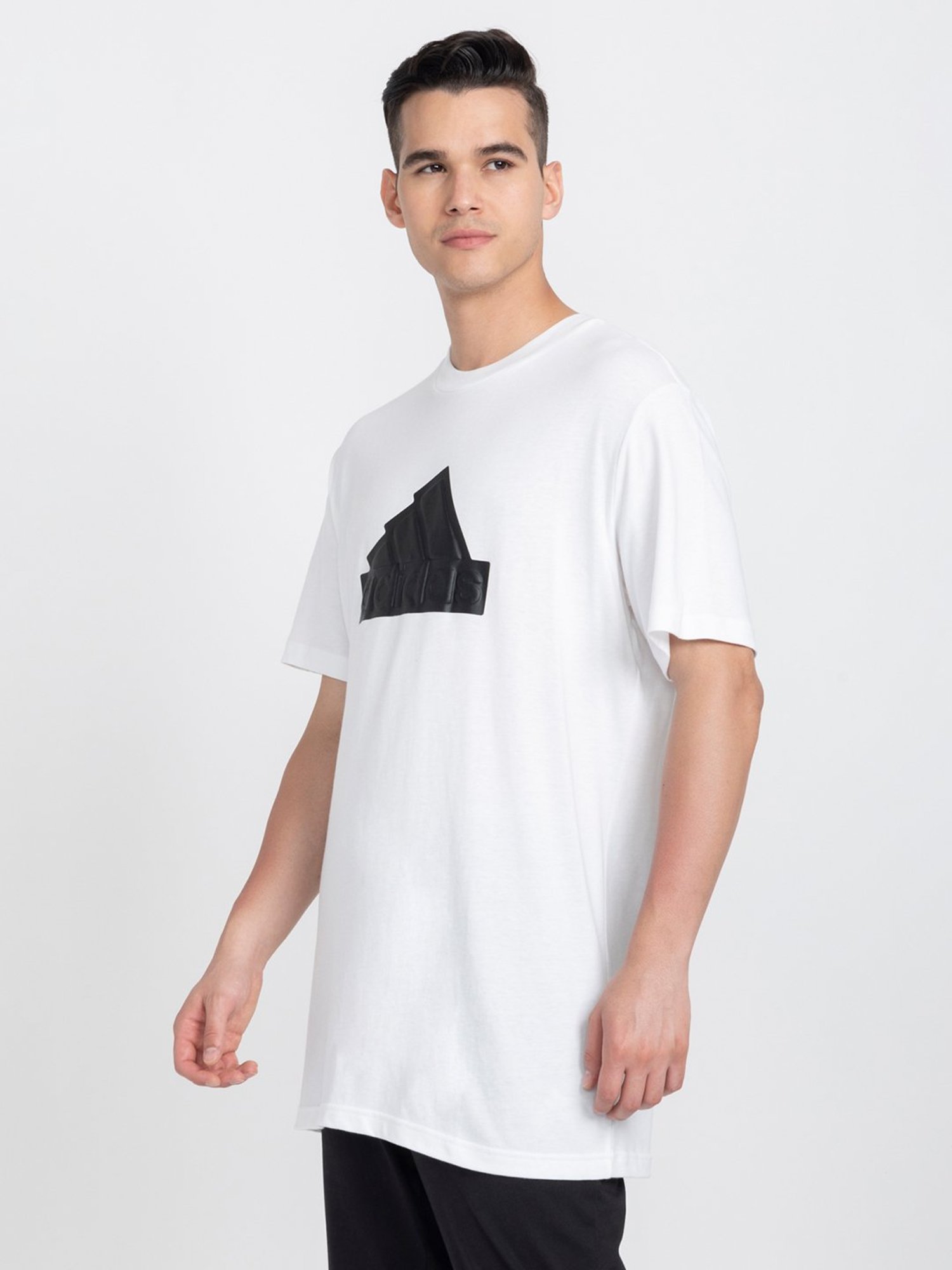 adidas White Loose Fit Future Icons Cotton Crew T-Shirt
