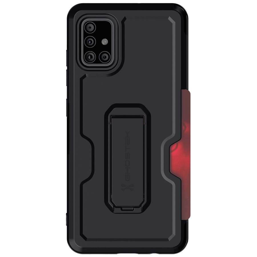 Ghostek Iron Armor Belt Clip Galaxy A11 Case with Holster, Card Holder and Stand Protective Full Body Cover with Heavy Duty Protection Slim Matte Design Galaxy A11 (6.4") (Matte Black)