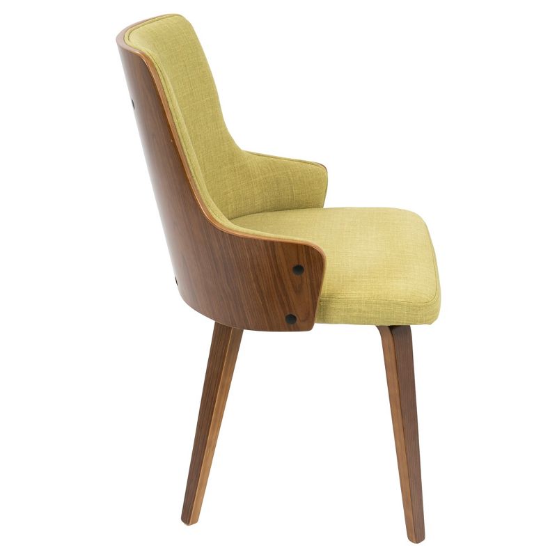 Set of 2 Stella Mid - Century Modern Padded Chair Green - Lumisource