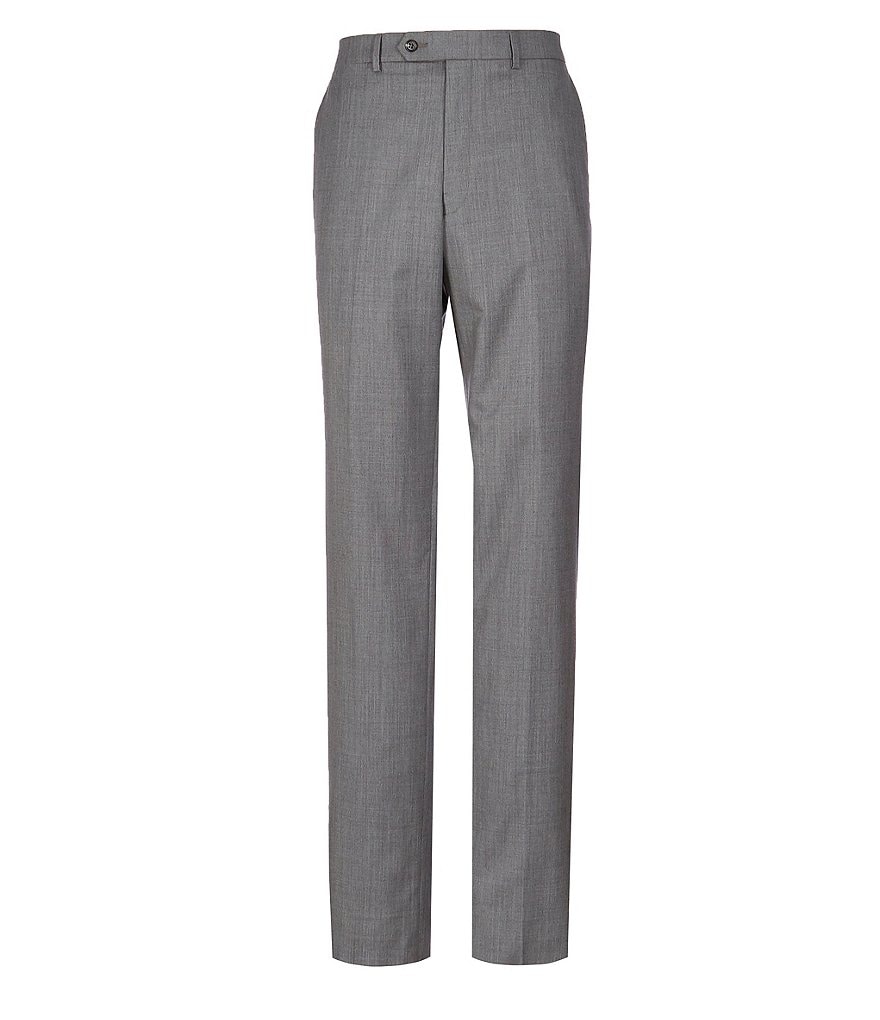Hart Schaffner Marx New York Tailored Luxe Soft Modern Fit 1005 Wool Flat-Front Dress Pants
