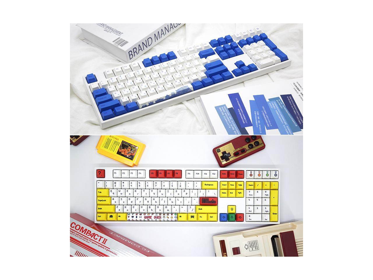 Varmilo Original Height 108Keycaps Set for Mechanical Gaming Keyboard, 1.3mm Thickness-KEYCAPS ONLY( Aegean Sea Theme)