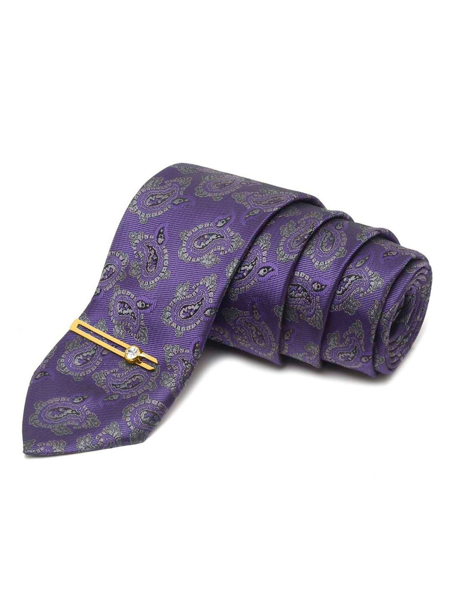 Louis Stitch Purple Printed Necktie Gift Set - Set of 3