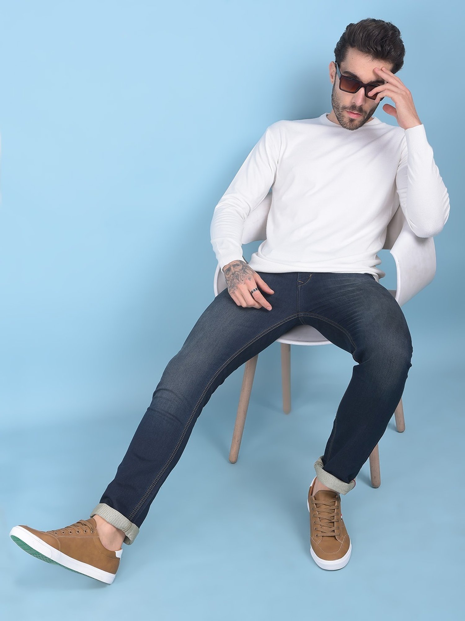 Crimsoune Club Off White Regular Fit Sweater