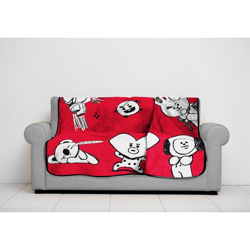 BT21 Line Friends Doodle Blanket