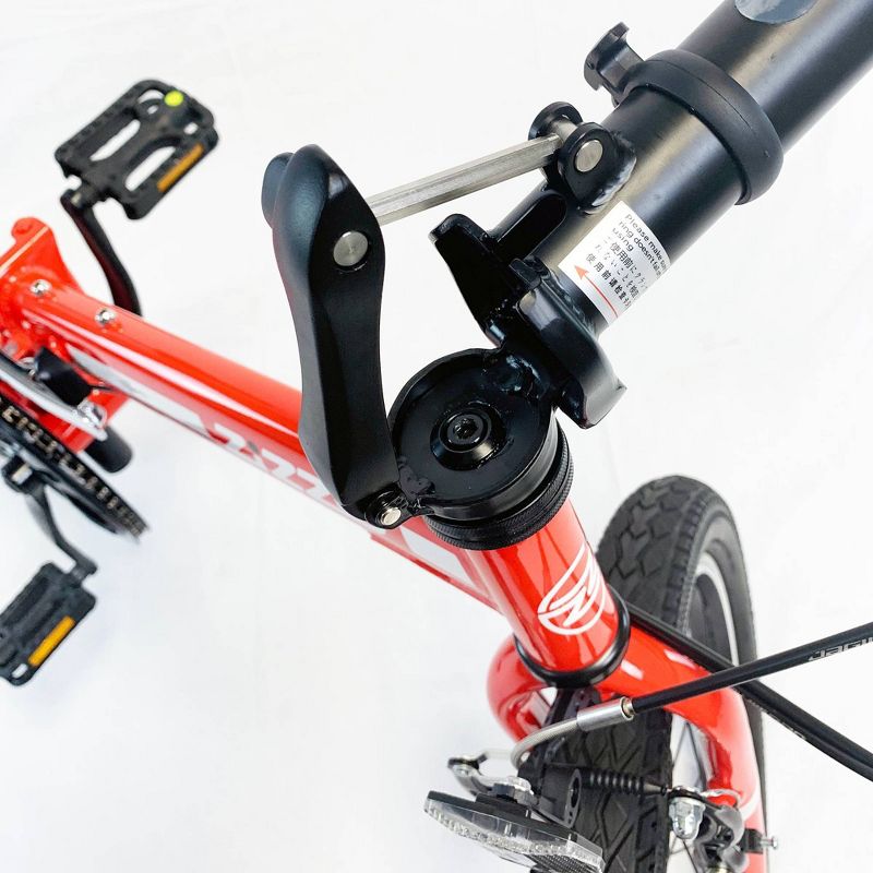 ZiZZO Ferro 7-Speed Steel 20" Folding Bike - Red