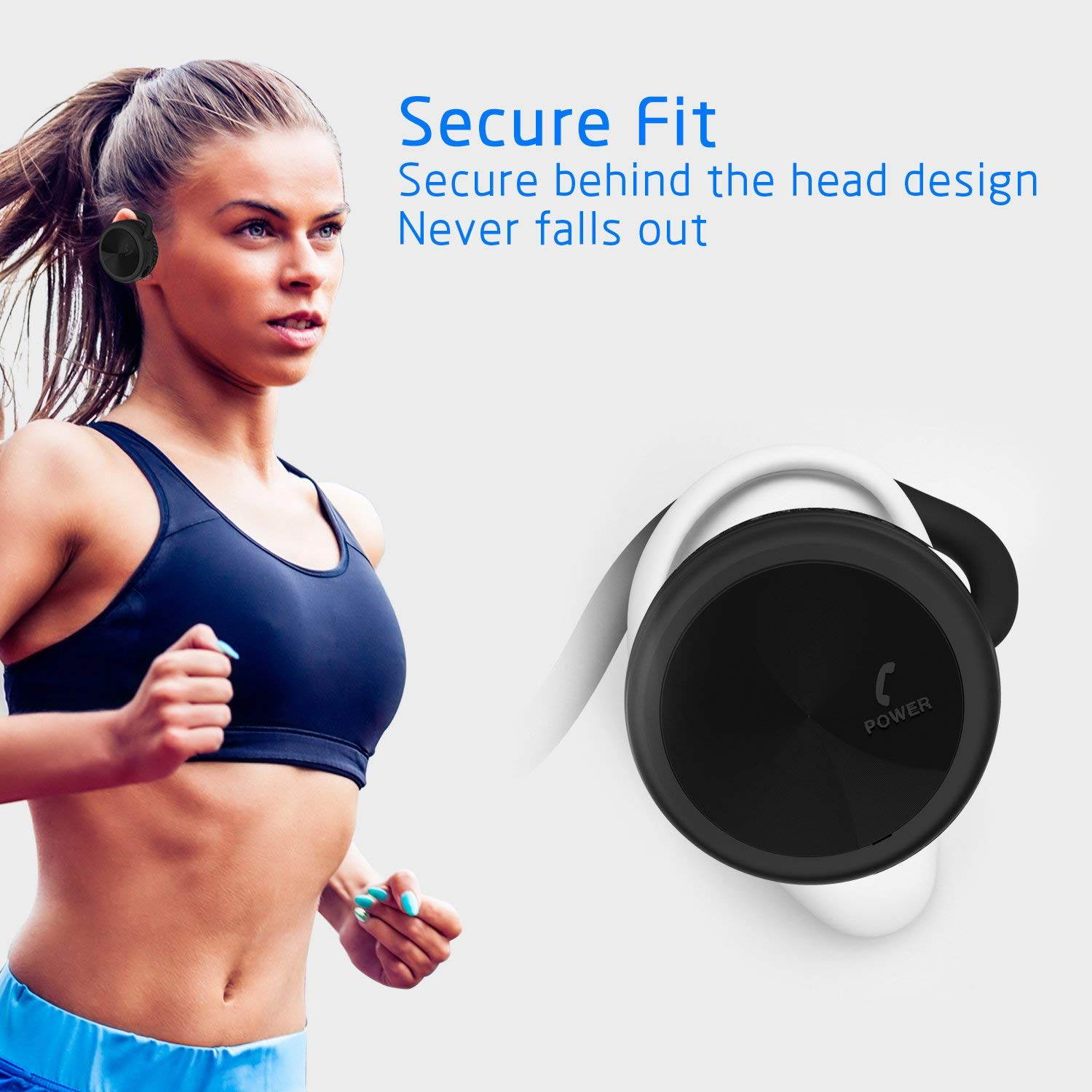 SH03 Bluetooth 4.1 Headphones, Wireless Stereo Sports Earphones with Mic for Wireless Music Streaming and Hands-Free Calling, Up to 25 Hours Music time