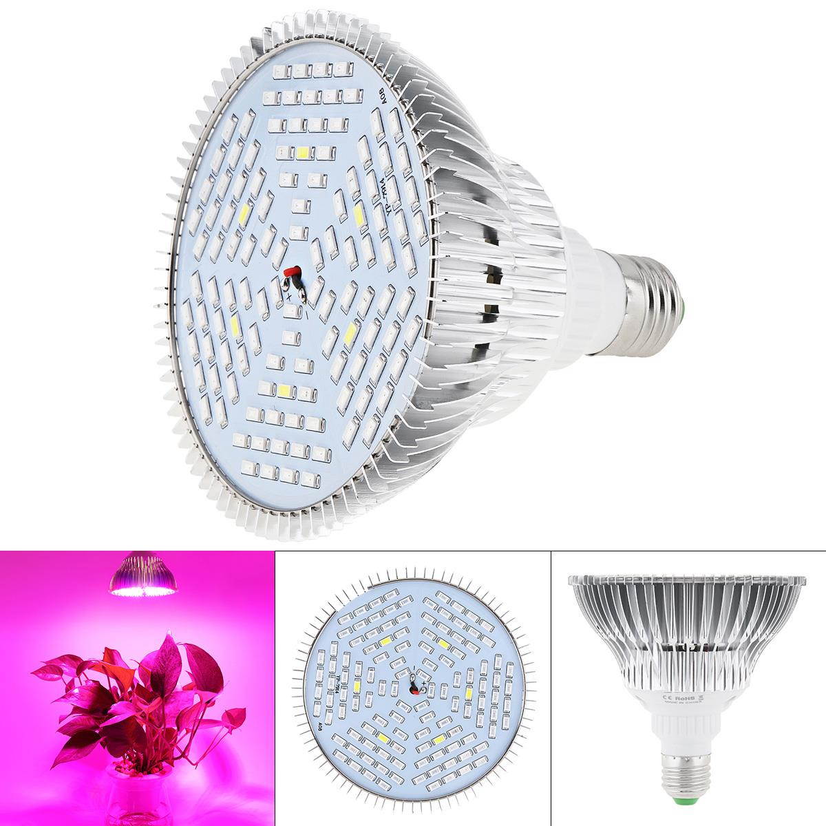 E27 85V-265V 80W 120 LEDs Plant Fill Grow Light Full Spectrum Band Red 78 & Blue 24 & Warm 6 & Infrared 6 & UV 6 for Grow Tent / Bonsai