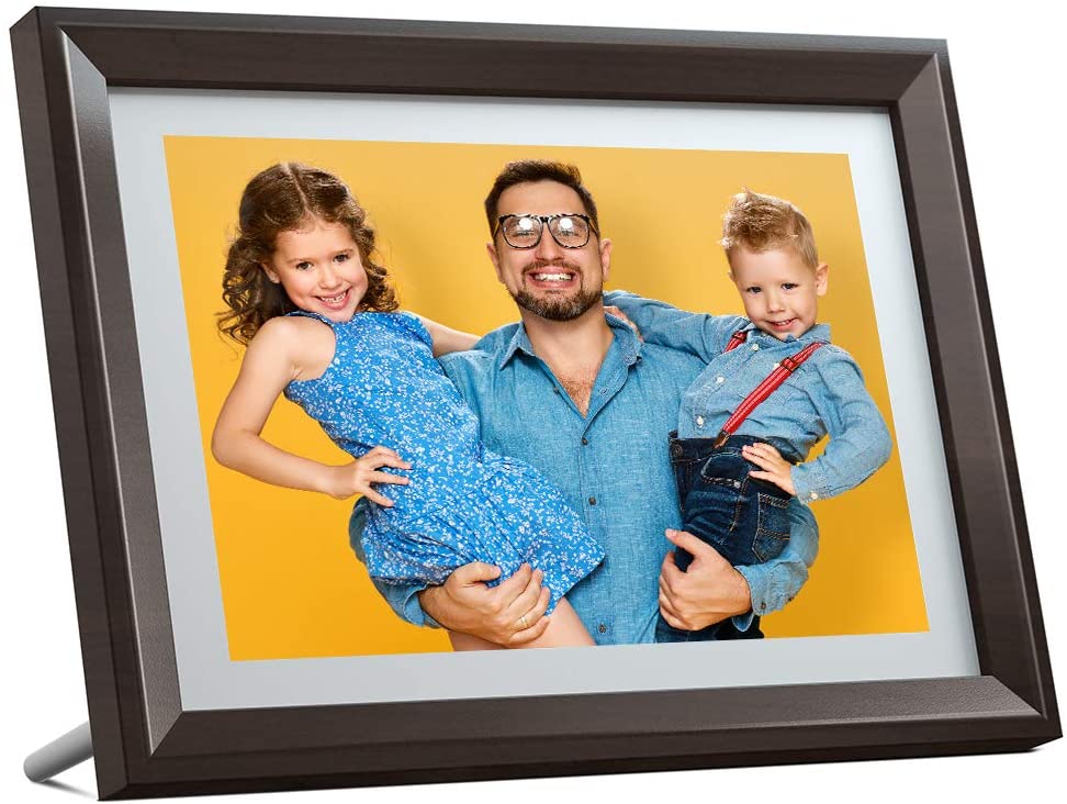 Dragon Touch Digital Picture Frame WiFi 10 inch IPS Touch Screen HD Display, 16GB Storage, Auto-Rotate, Share Photos via App, Email, Cloud - Classic 10  color white