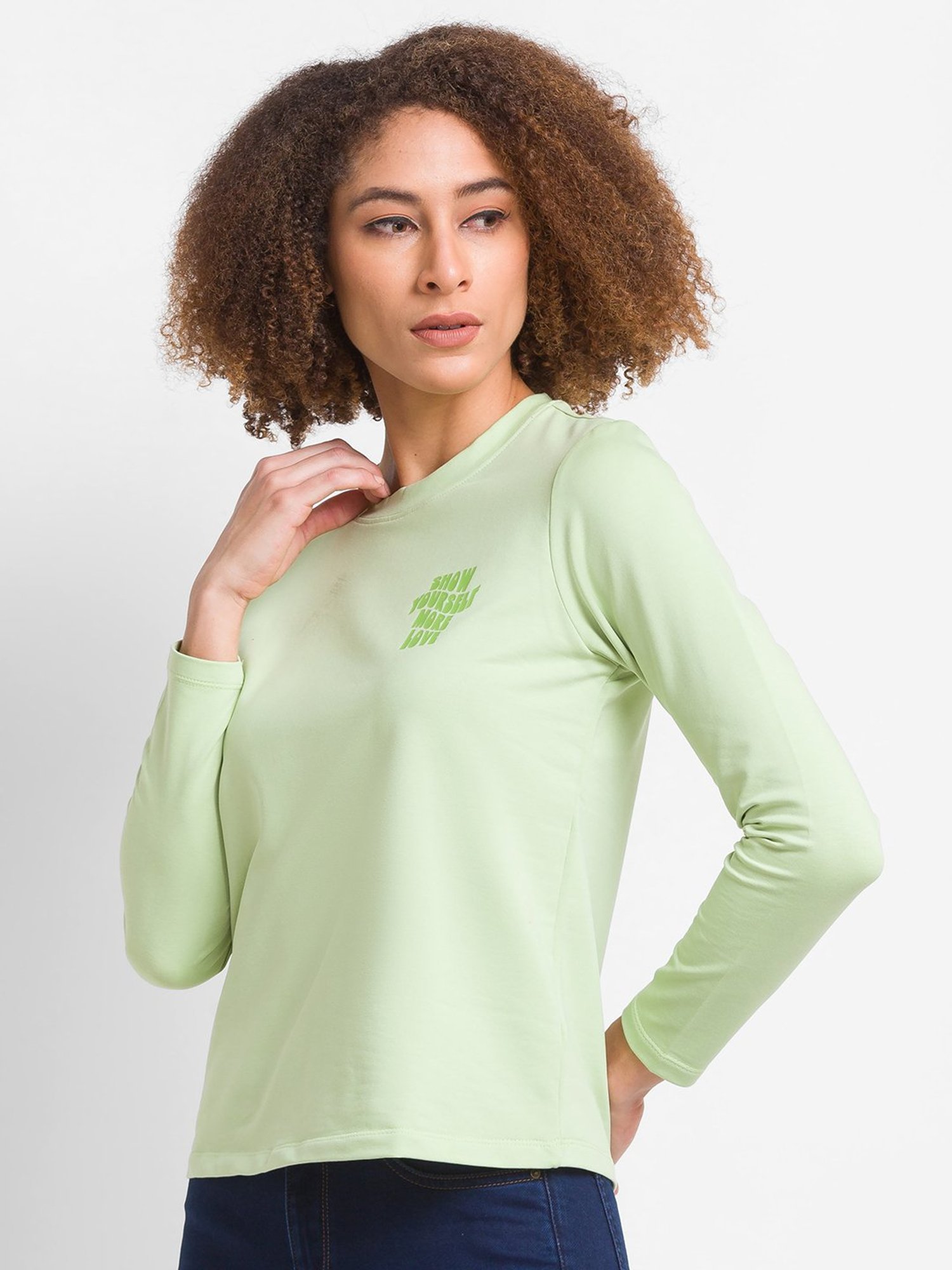 Spykar Green Regular Fit Top
