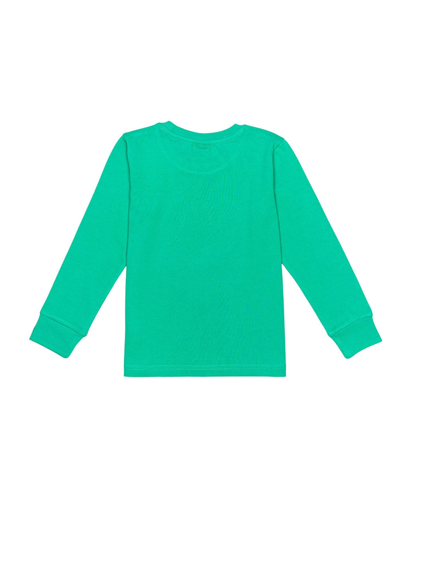 H by Hamleys Boys Green Printed Full Sleeves T-Shirt