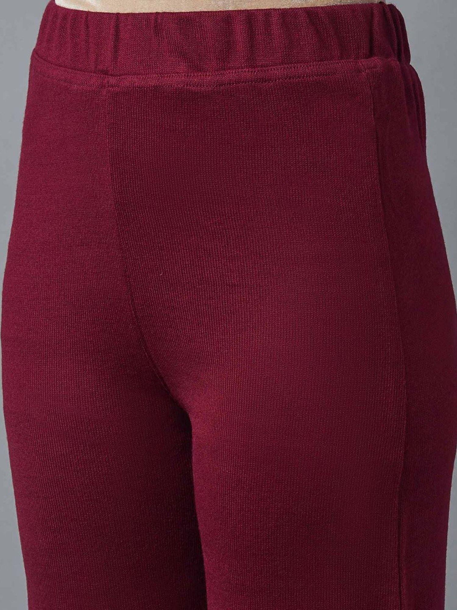 Elleven Maroon Plain Palazzos