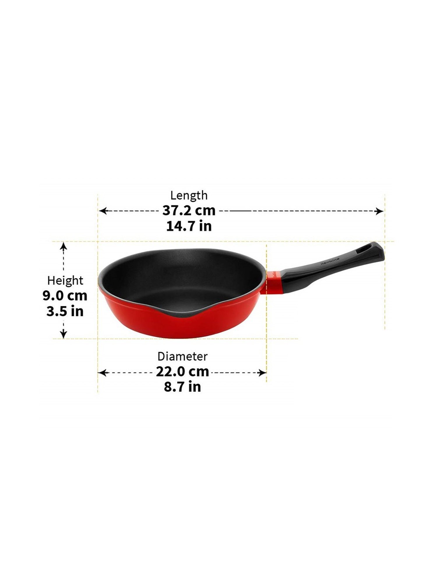 Hawkins Red Hard Anodised Frying Pan - 22 cm
