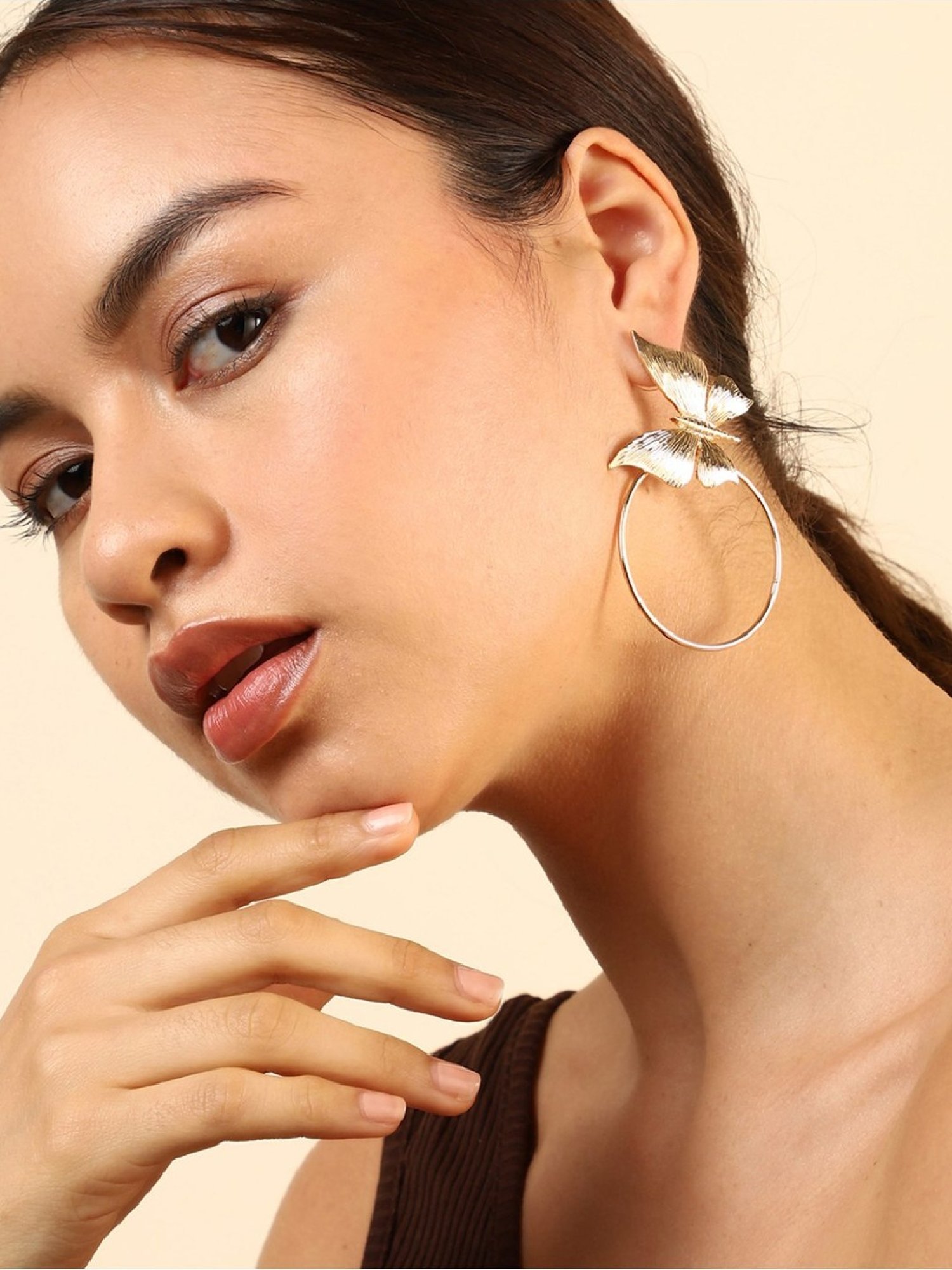 Sri Jagdamba Pearls Black Rosy Pearl Drop Earrings