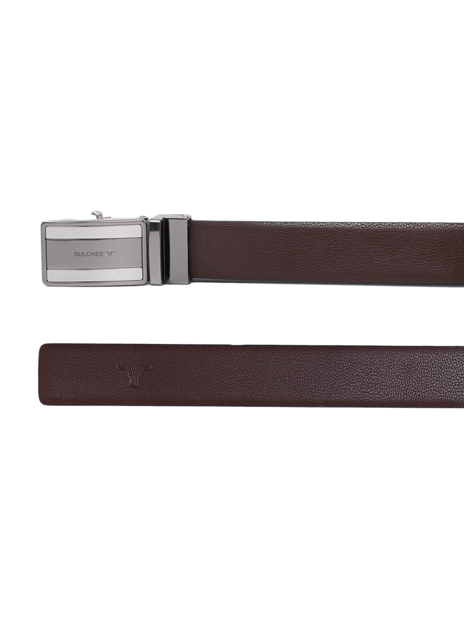 BELWABA Black Textured Formal Leather Belt for Men
