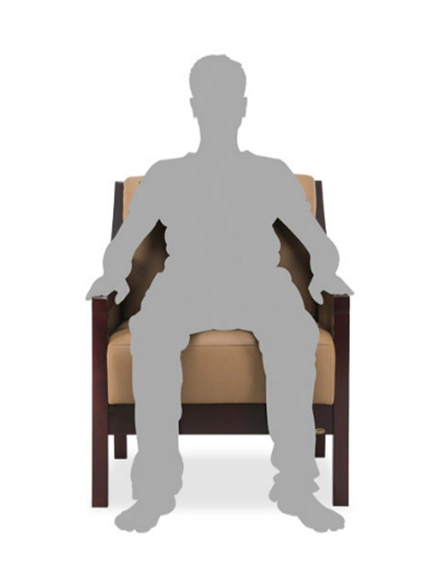 Durian Jesse Camel Brown Premium Leatherette 1 Seater Sofa