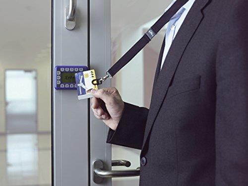 DURABLE Tension Fit ID Gripper with Lanyard, Black, 10-Pack (818701)