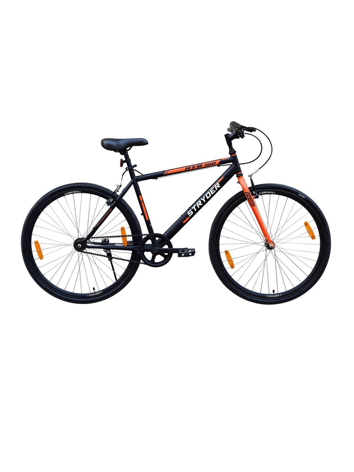 Stryder HYBRID-100 Black & Orange 700C Bicycle (19 inch Wheel)