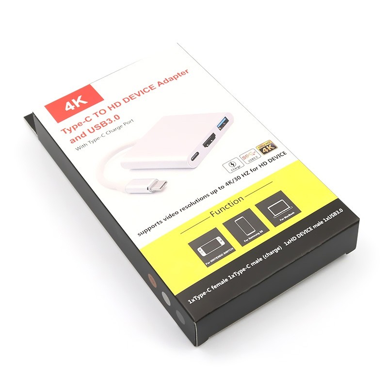 Ochine 4K Type-C To HDMI HD Device Adapter Converter Cables and USB3.0 Usb-C Devices To HD TV