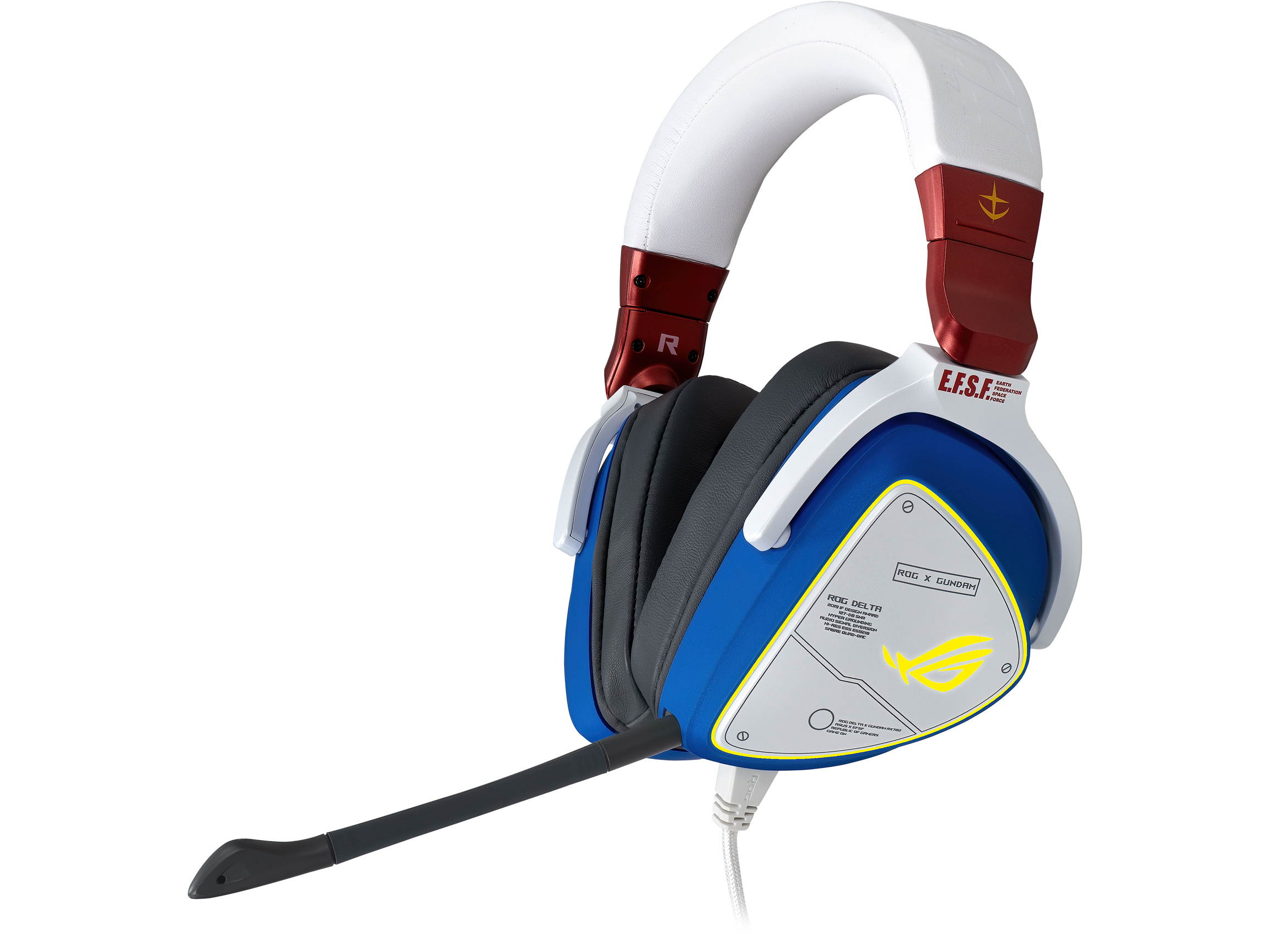 ASUS ROG Delta GUNDAM EDITION Gaming Headset (Limited Edition, AI Noise-Canceling Mic, Hi-Res ESS 9281 QUAD DAC, USB-C, AURA Sync, Lightweight, Compatible with Laptop, Consoles, and Smart Devices)