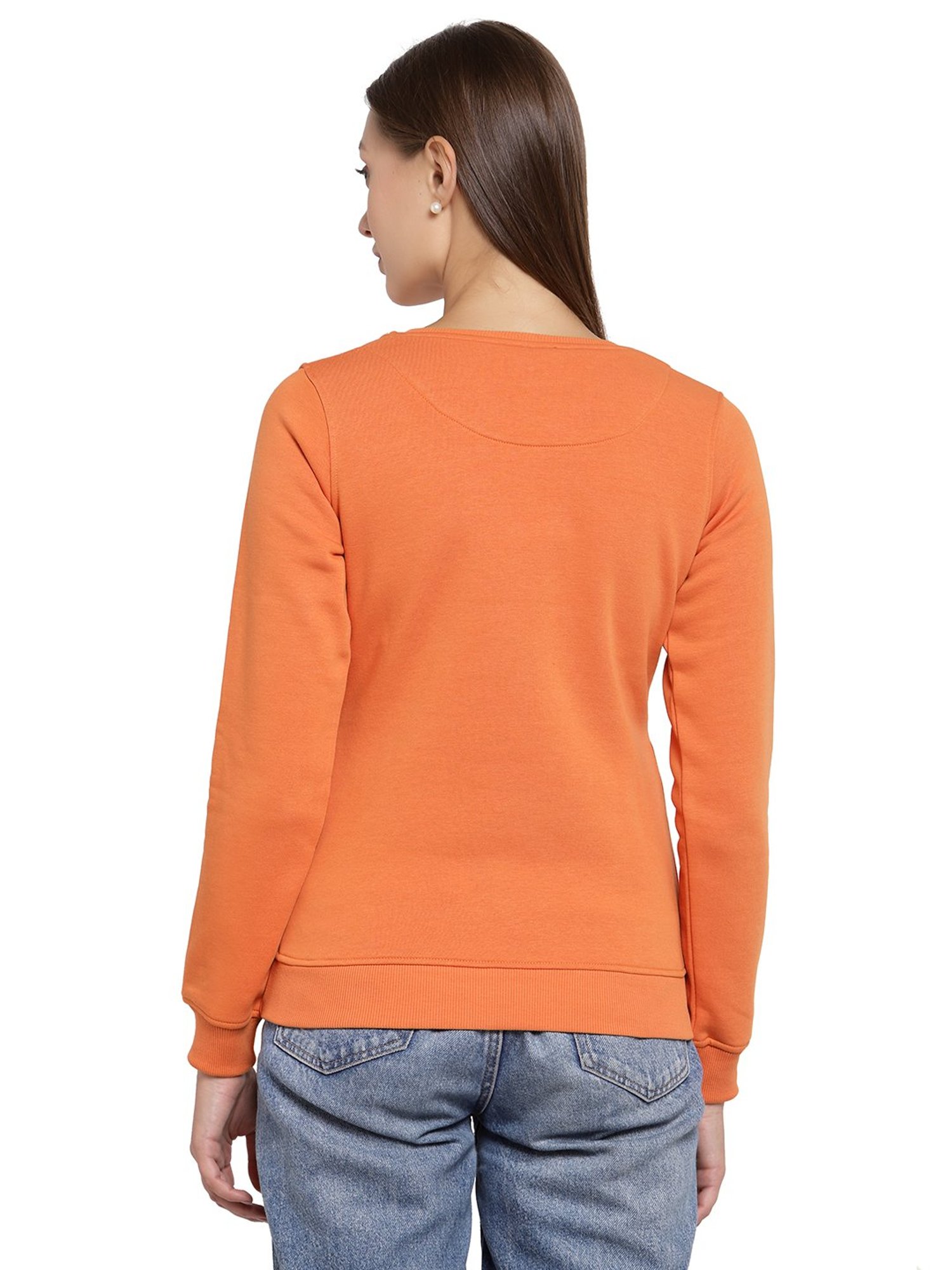 Juelle Orange Round Neck Sweatshirt