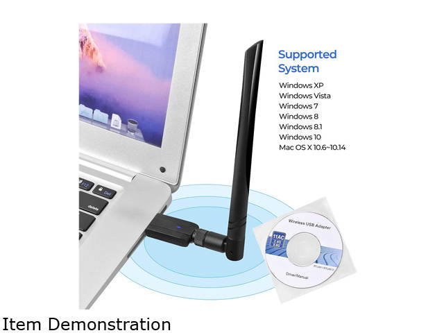 USB Wifi Adapter, 1200Mbps USB 3.0 Wifi Dongle 802.11 ac Wireless Network Adapter with Dual Band 2.4GHz/300Mbps + 5GHz/866Mbps 5dBi High Gain Antenna for Desktop Windows XP/Vista/7/8/10 Mac