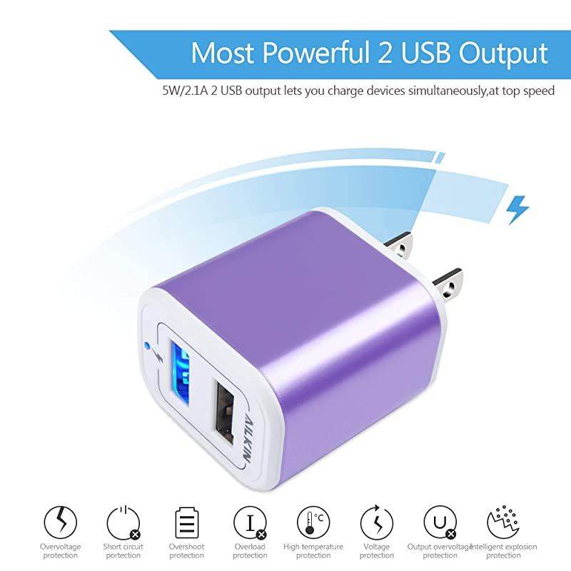 Charger Box USB Wall Charger  DualPort 5V21A Travel Charger 2 Pack Charging Adapter Compatible with Xs XS Max XR X 8 7 Plus LG HTC Galaxy S9 S8 Note 8 and More