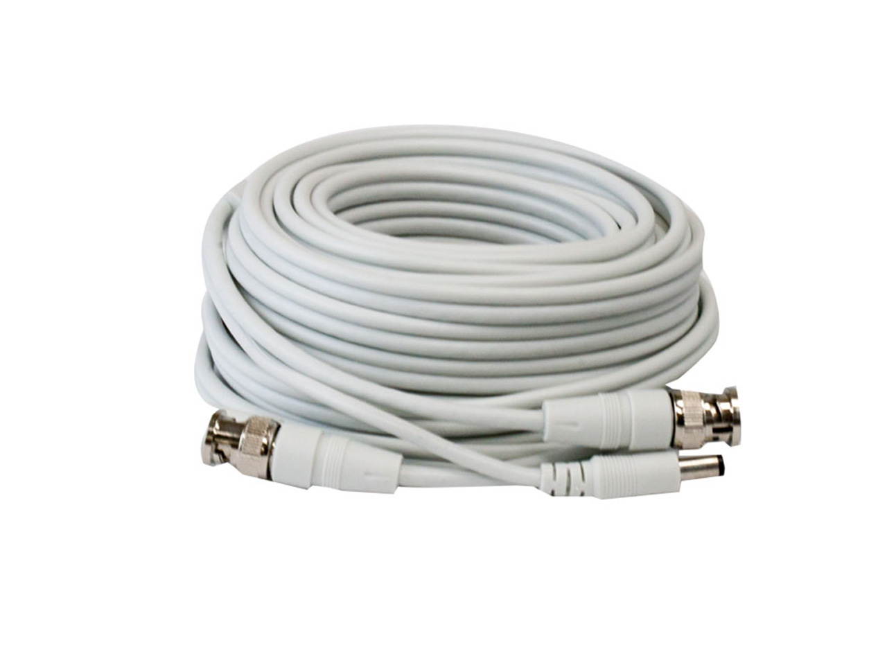 GW 60 Feet RG59 Video Power Combo Siamese Premade Coaxial Cable for HD CCTV Security Camera System 95% Coverage Shield Free 1 Year Warranty