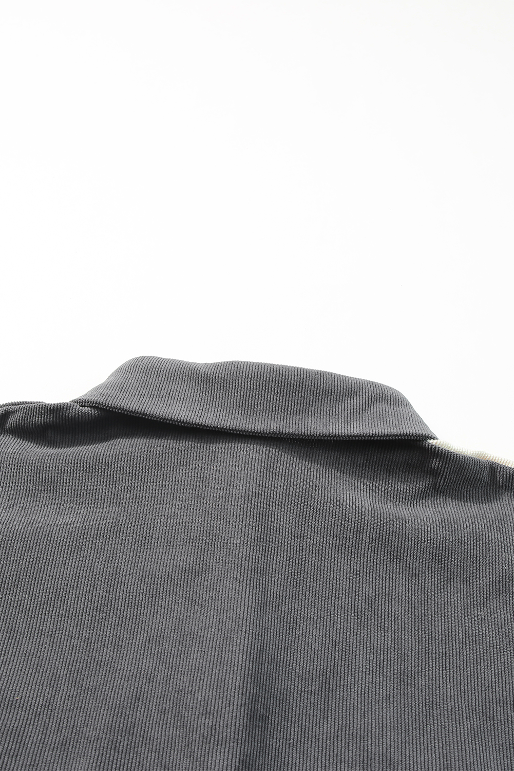 Gray Color Block Leopard Patchwork Casual Corduroy Shacket