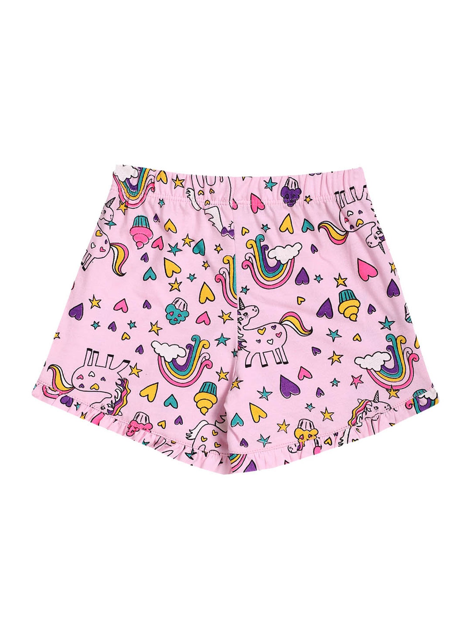 Lazy Shark Kids Pink Printed  T-Shirt with  Shorts