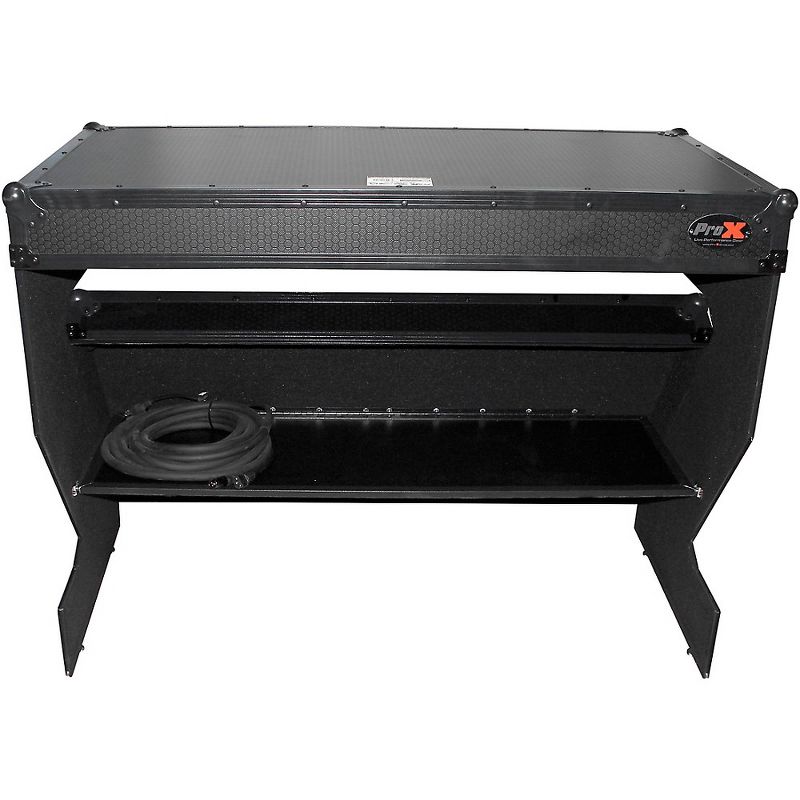 ProX Portable Z-Style Dj Table Flight Case - Black/Black (XS-ZTABLEBL) Black on Black Black
