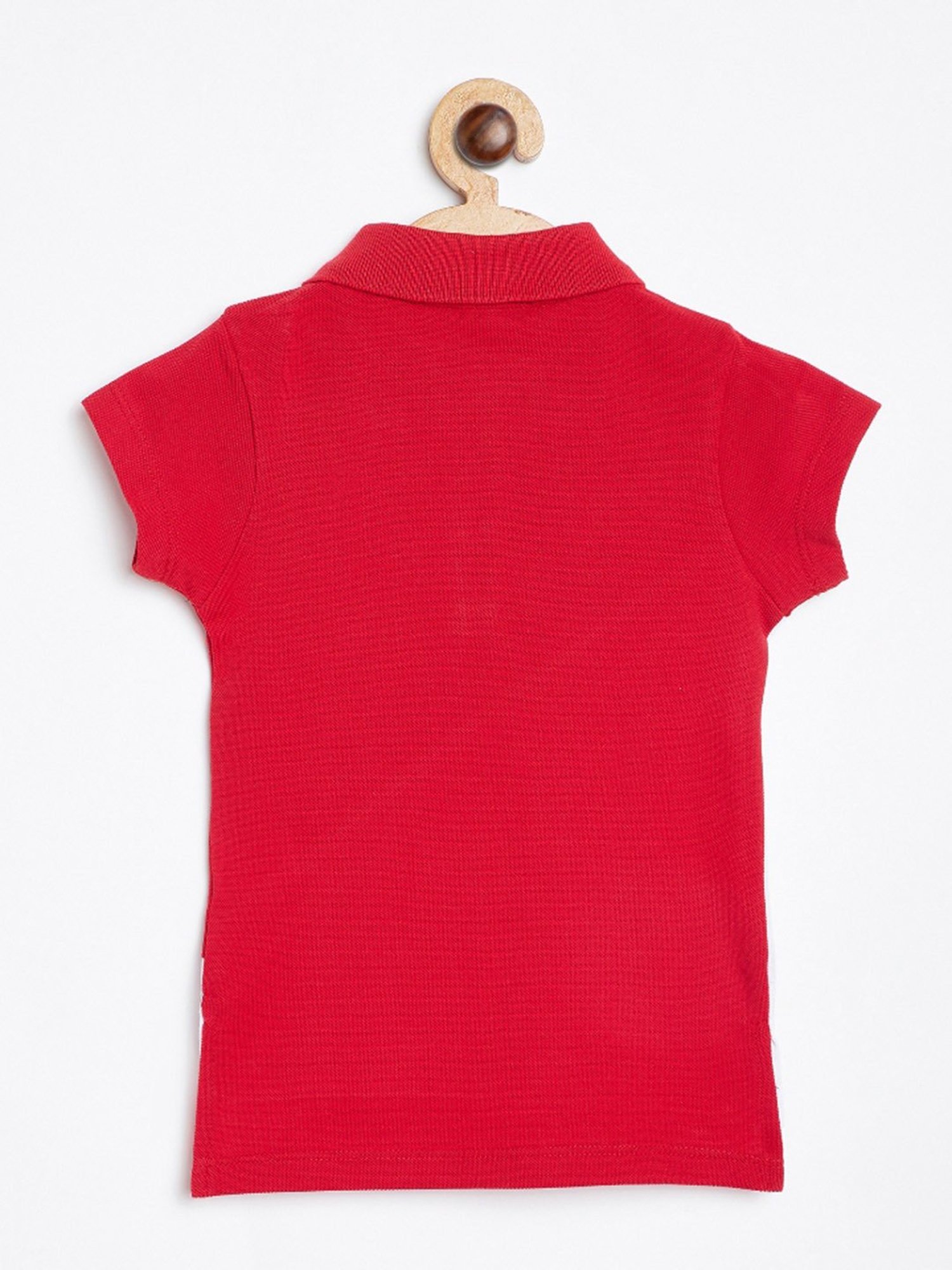 NINS MODA Kids Red & White Printed Polo T-Shirt