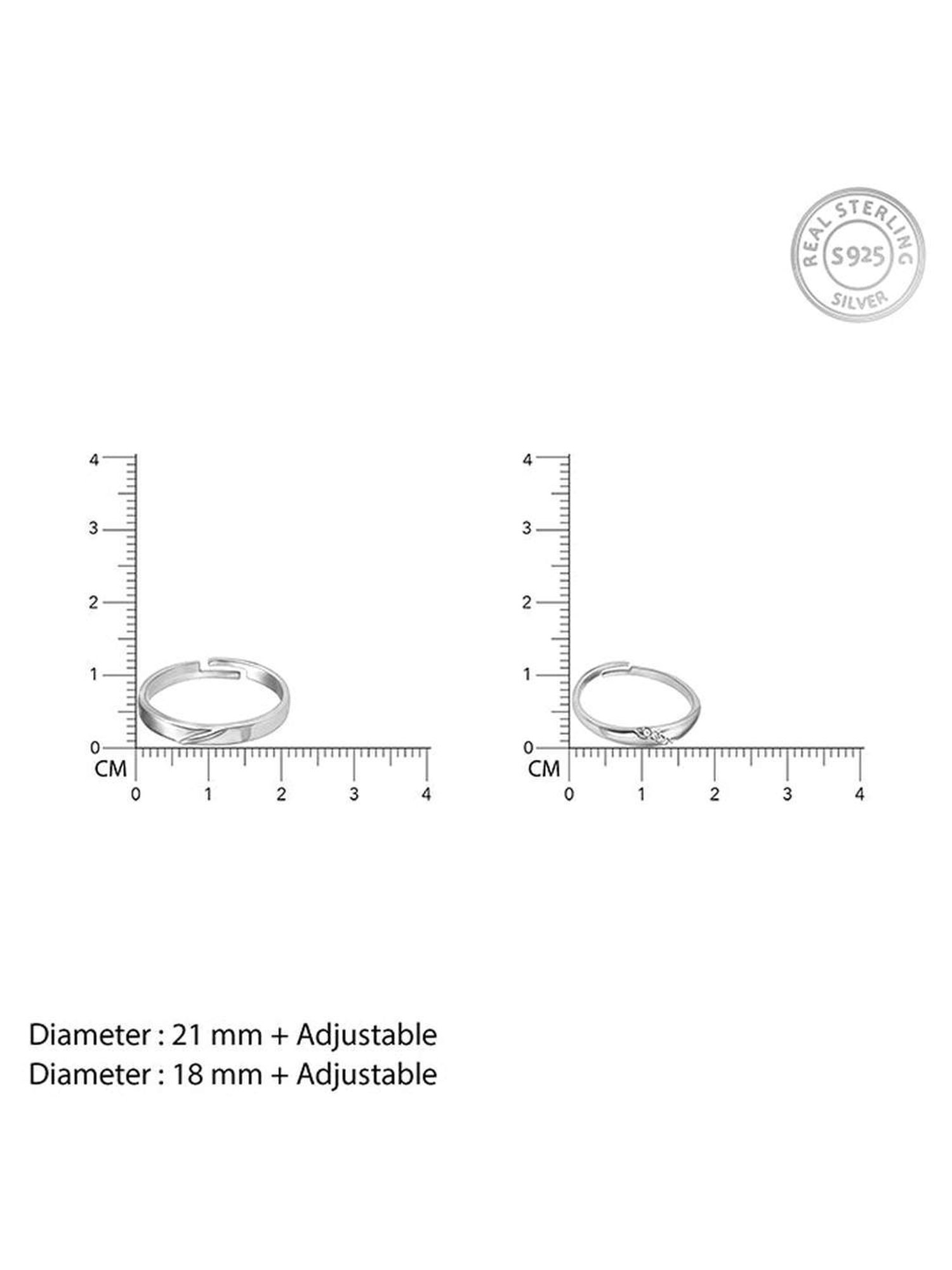 GIVA 925 Silver Love Unfolds Bands for Couples