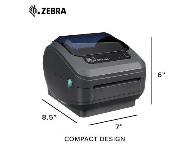 Zebra GK420d Monochrome Desktop Direct Thermal Label Printer, 5 in/s Print Speed, 203 dpi Print Resolution, 4.09" Print Width, 100/240V AC